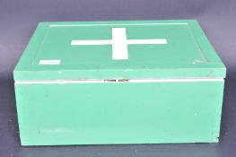 VINTAGE GREEN PAINTED FIRST AID MEDICAL BOX