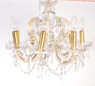 VINTAGE 20TH CENTURY 8 ARMS GLASS CHANDELIER