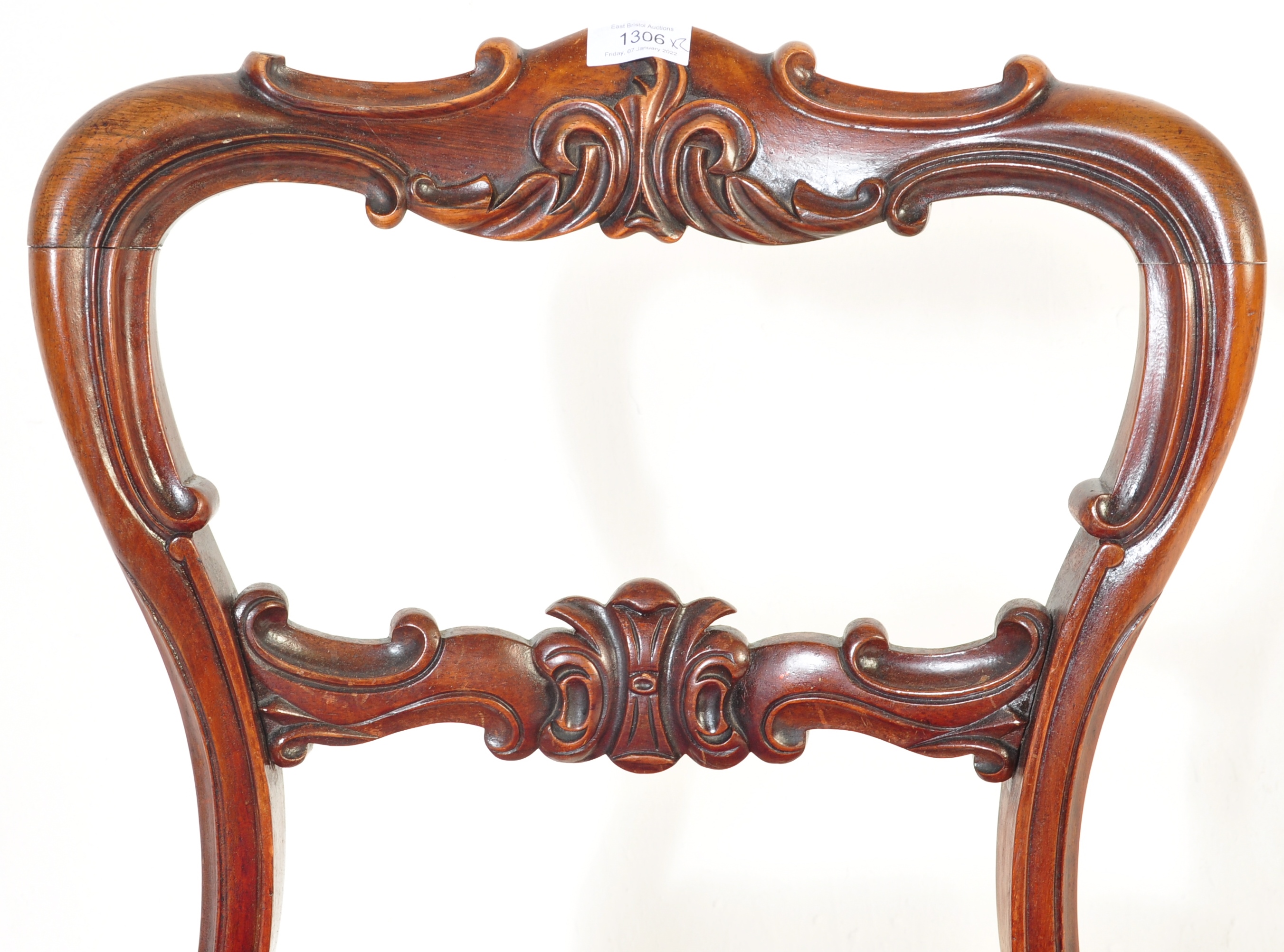 19TH CENTURY MAHOGANY BALLOON BACK DINING CHAIRS - Image 3 of 6