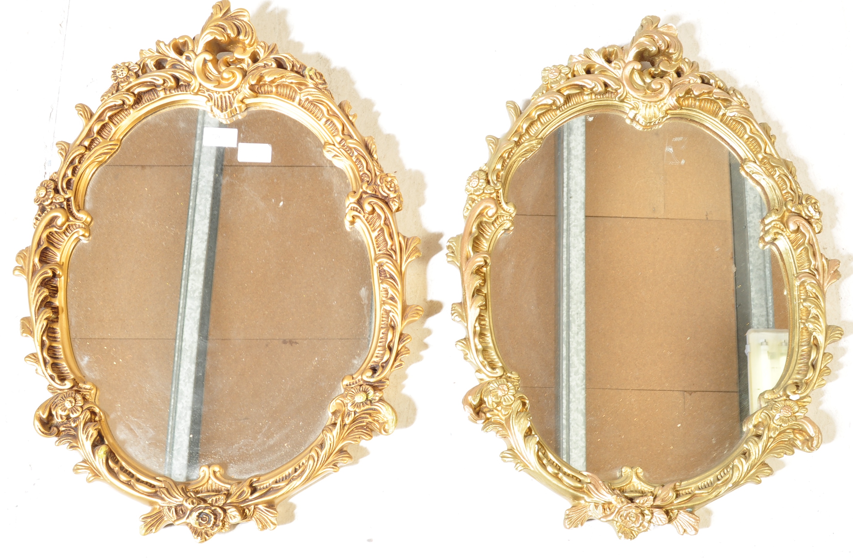 TWO 20TH CENTURY GILT WALL HANGING OVAL MIRRORS - Image 3 of 5