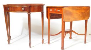 REGENCY REVIVAL SERPENTINE HALL TABLE TOGETHER WITH A PEMBROKE