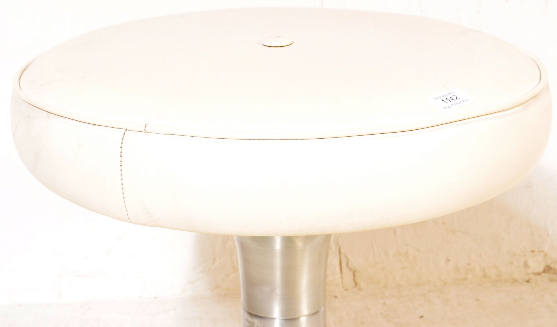 MID CENTURY ALUMINIUM & VINYL MUSHROOM STOOL - Image 4 of 5