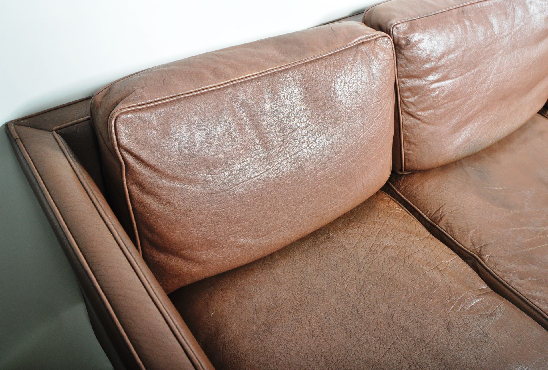 AFTER BORGE MOGENSEN - DANISH LEATHER THREE SEATER SOFA - Image 3 of 7