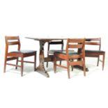 ERCOL FURNITURE - BEECH AND ELM WOOD REFECTORY TABLE