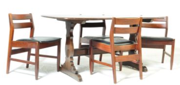 ERCOL FURNITURE - BEECH AND ELM WOOD REFECTORY TABLE