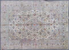 WOOL ON COTTON HAND KNOTTED PERSIAN / ISLAMIC KASHAN RUG CARPET