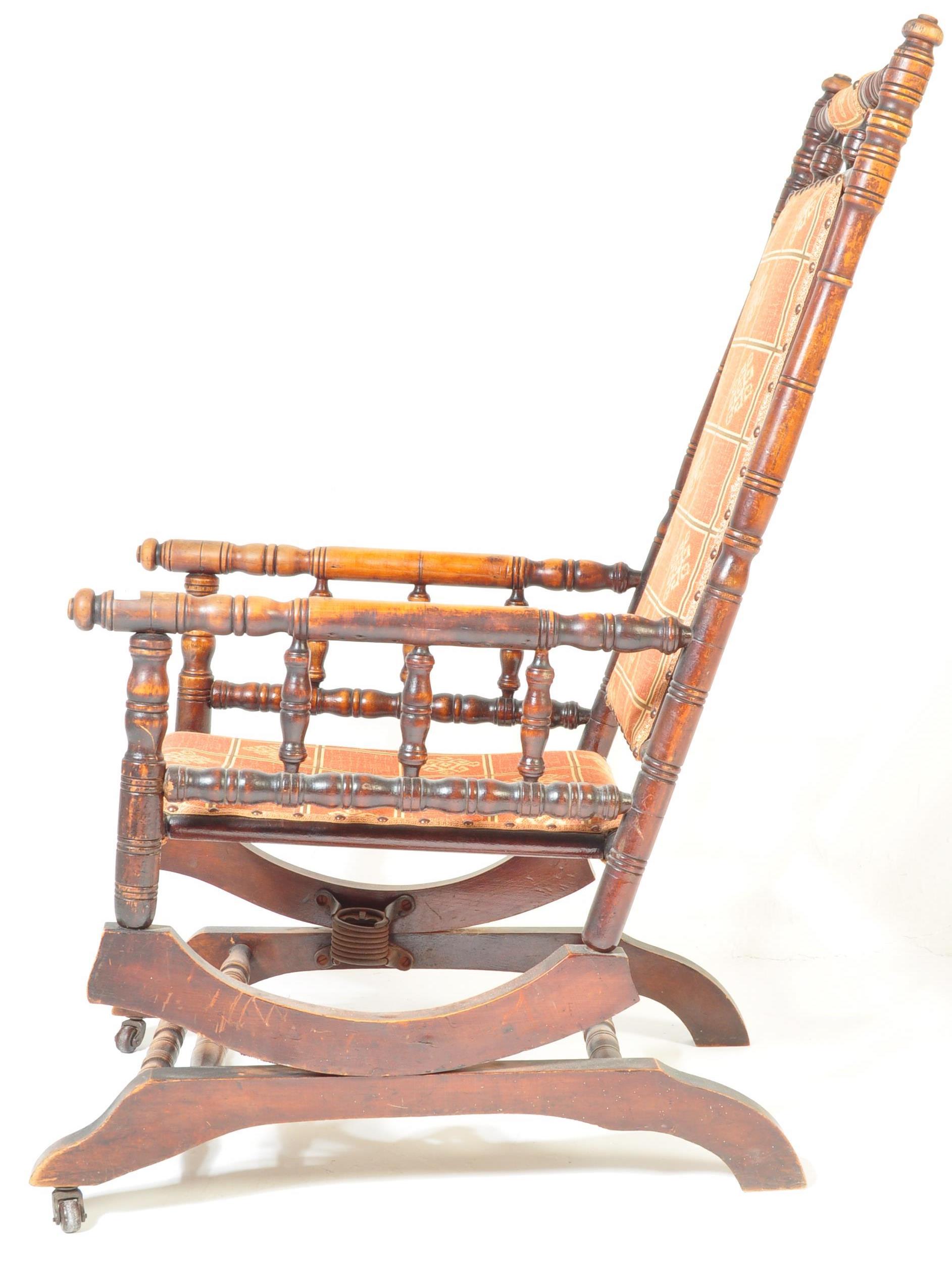 VICTORIAN 19TH CENTURY BOSTON ROCKER CHAIR - Image 8 of 9