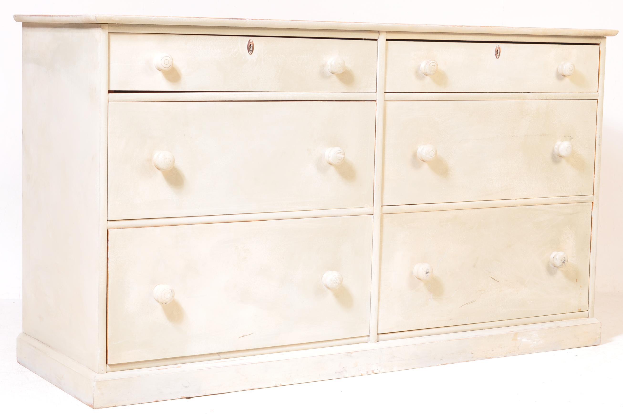 CONTEMPORARY SHABBY CHIC DOUBLE PINE CHEST OF DRAWERS