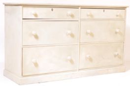CONTEMPORARY SHABBY CHIC DOUBLE PINE CHEST OF DRAWERS