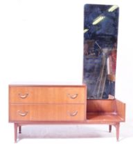 MID CENTURY TEAK WOOD DRESSING TABLE CHEST BY MEREDEW
