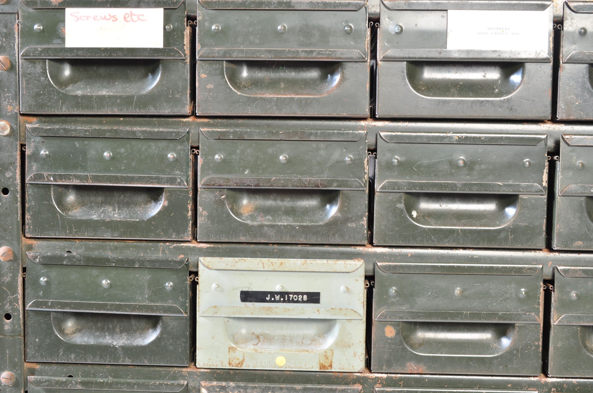 PAIR OF RETRO VINTAGE INDUSTRIAL FACTORY DRAWERS - Image 4 of 6