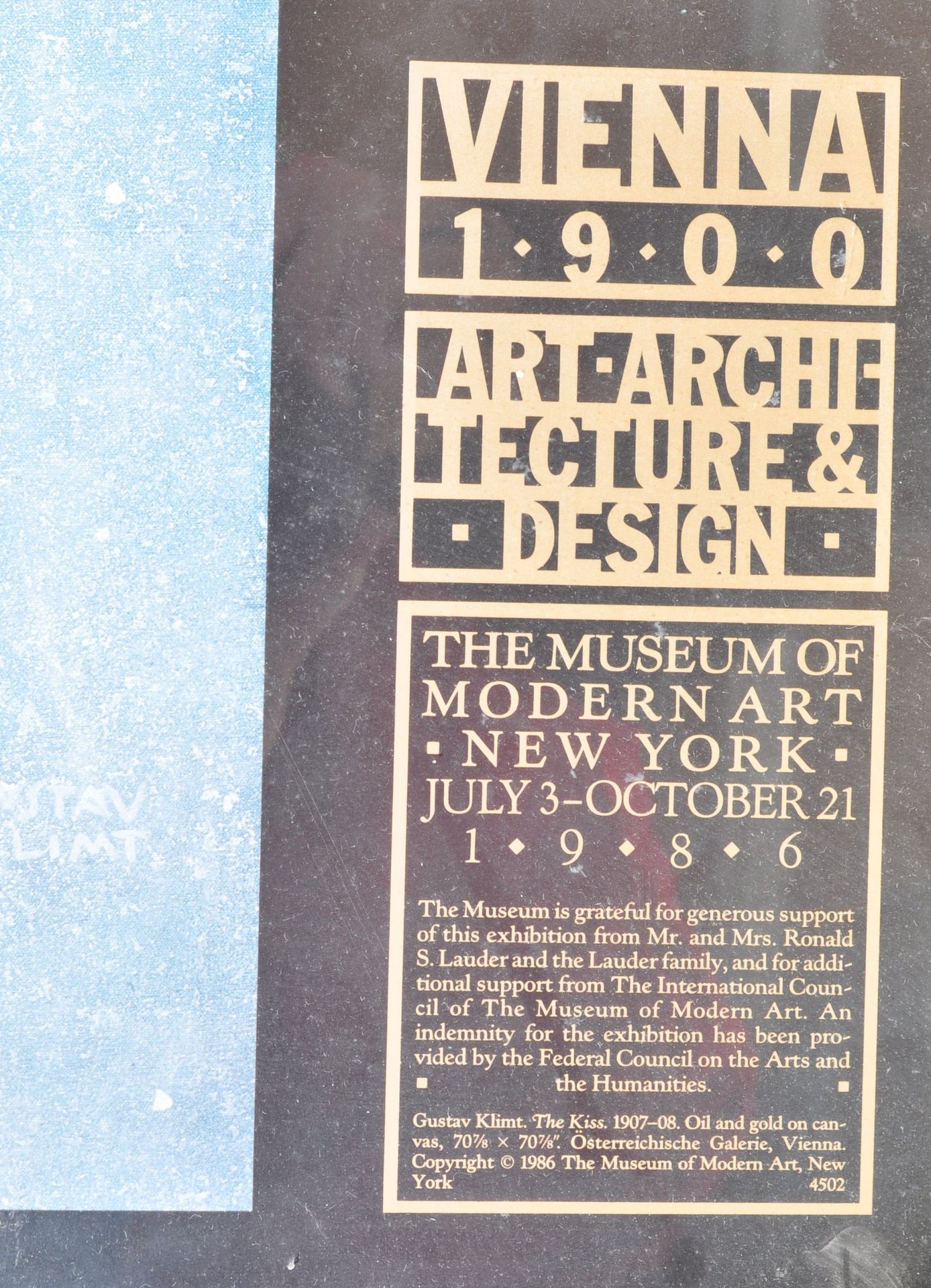 1980S MOMA GUSTAV KLIMT VIENNA EXHIBITION POSTER - Image 5 of 7