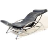 AFTER LE CORBUSIER - CHROME AND LEATHER CHAISE LONGUE LC4
