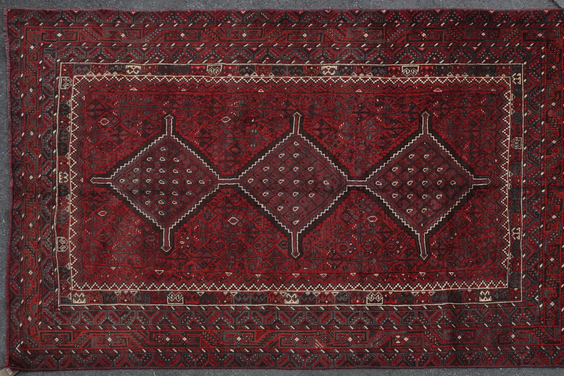 WOOL ON COTTON HAND KNOTTED PERSIAN ISLAMIC SHIRAZ CARPET RUG