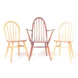 ERCOL - SET OF THREE DINING CHAIRS