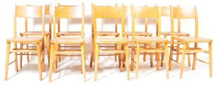 10 VINTAGE 20TH CENTURY ELM AND BEECH CHAPLE CHAIRS