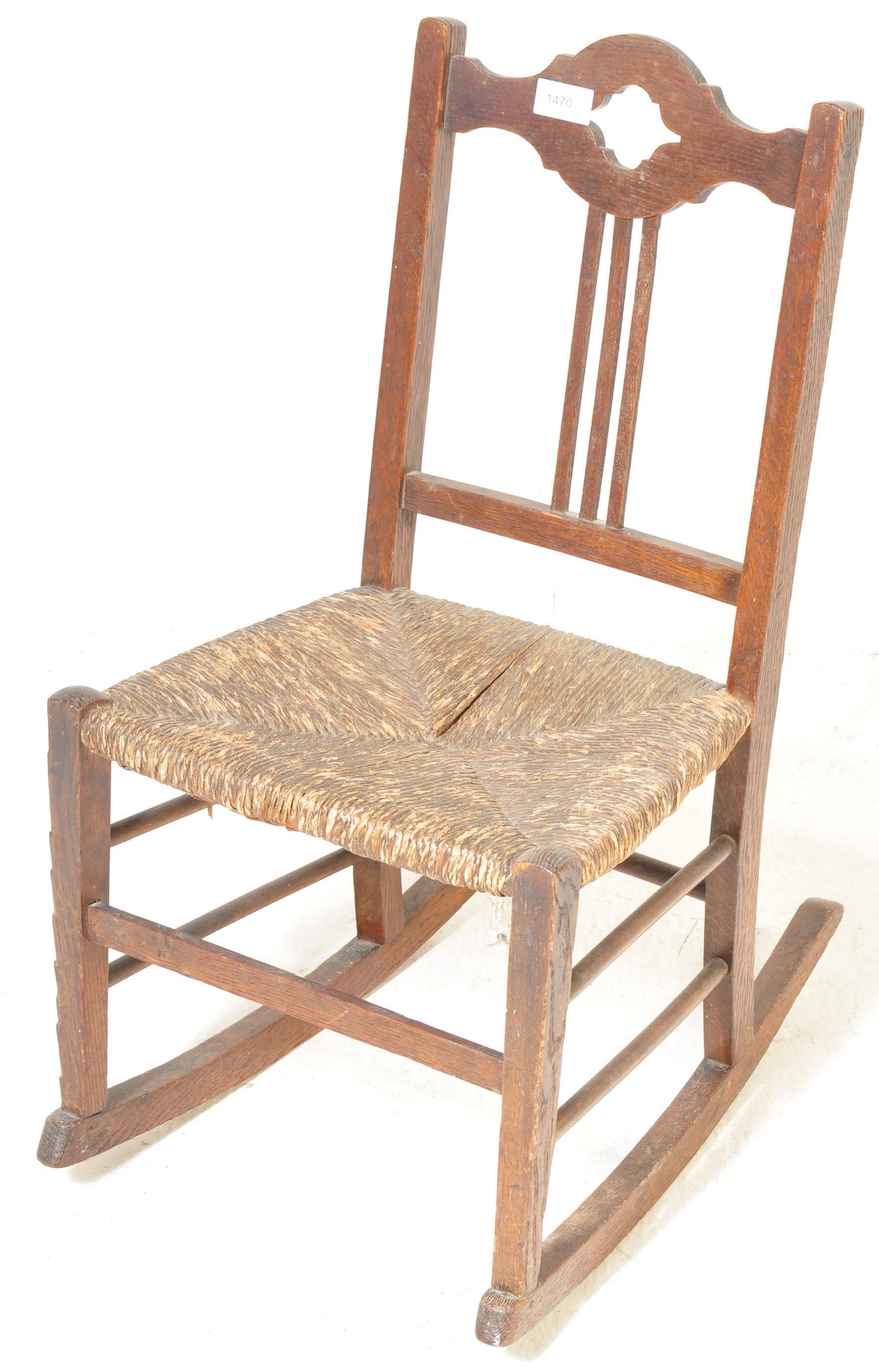 EARLY 20TH CENTURY ARTS & CRAFTS MINATURE ROCKING CHAIR - Image 2 of 6