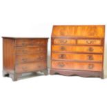 REGENCY REVIVAL MAHOGANY CHEST OF DRAWERS TOGETHER WITH A BUREAU