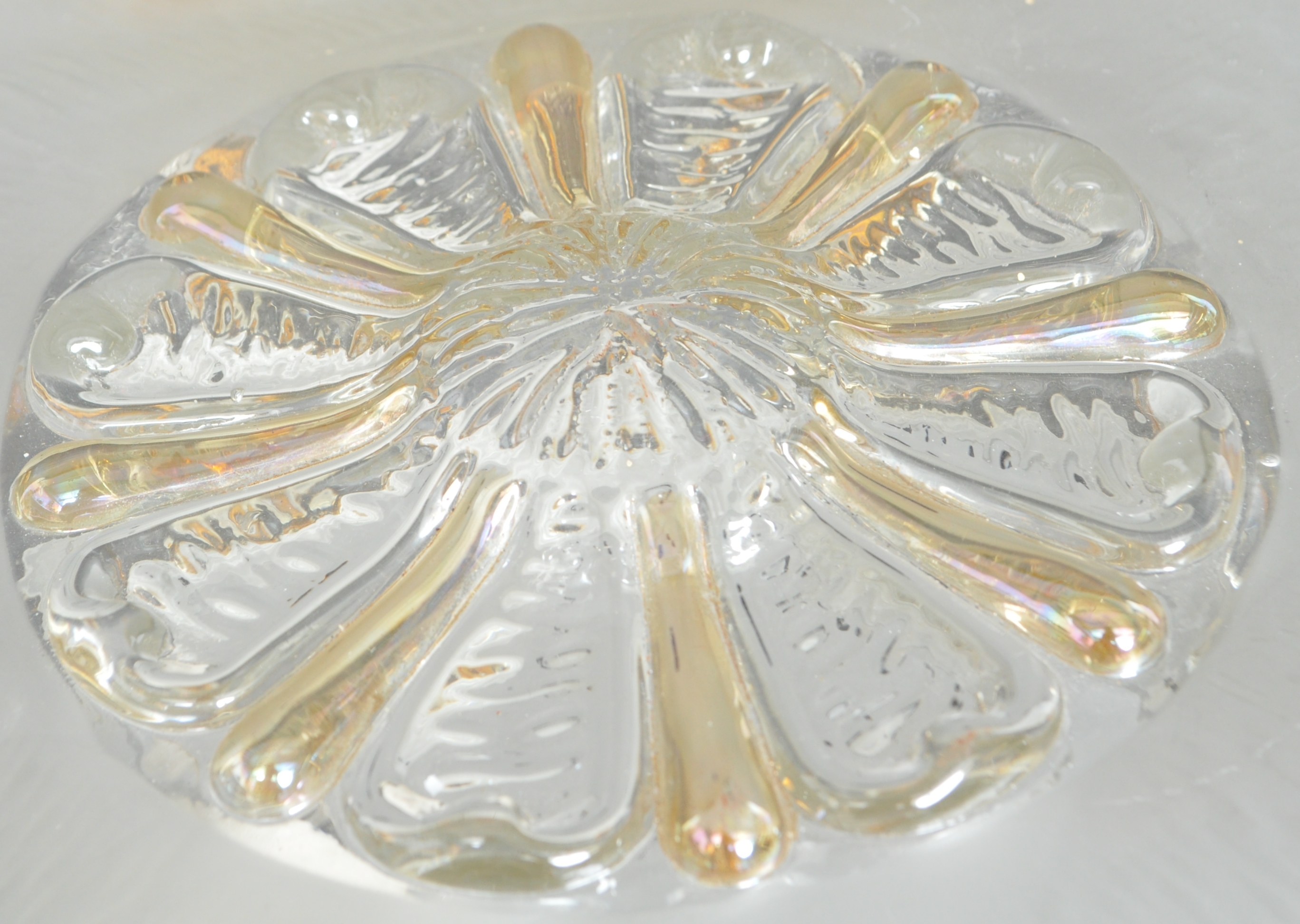 MID 20TH CENTURY CIRCA 1950S PRESSED GLASS CEILING LIGHT - Image 3 of 6