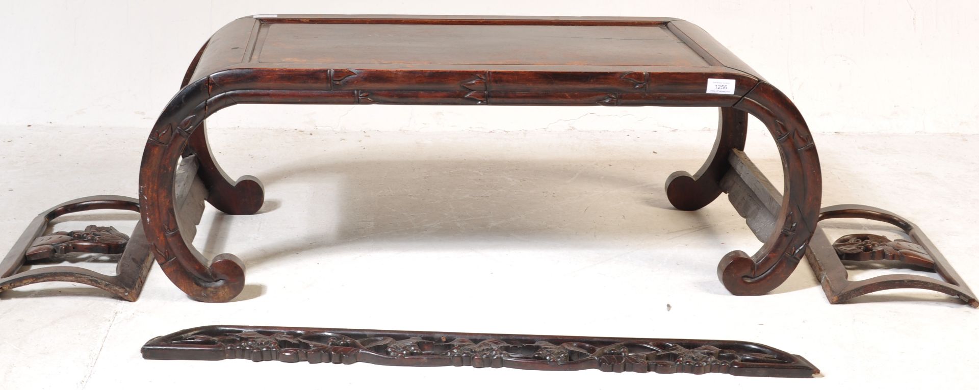 19TH CENTURY CHINESE ORIENTAL HARDWOOD MUSICIANS LOW TABLE - Image 5 of 8