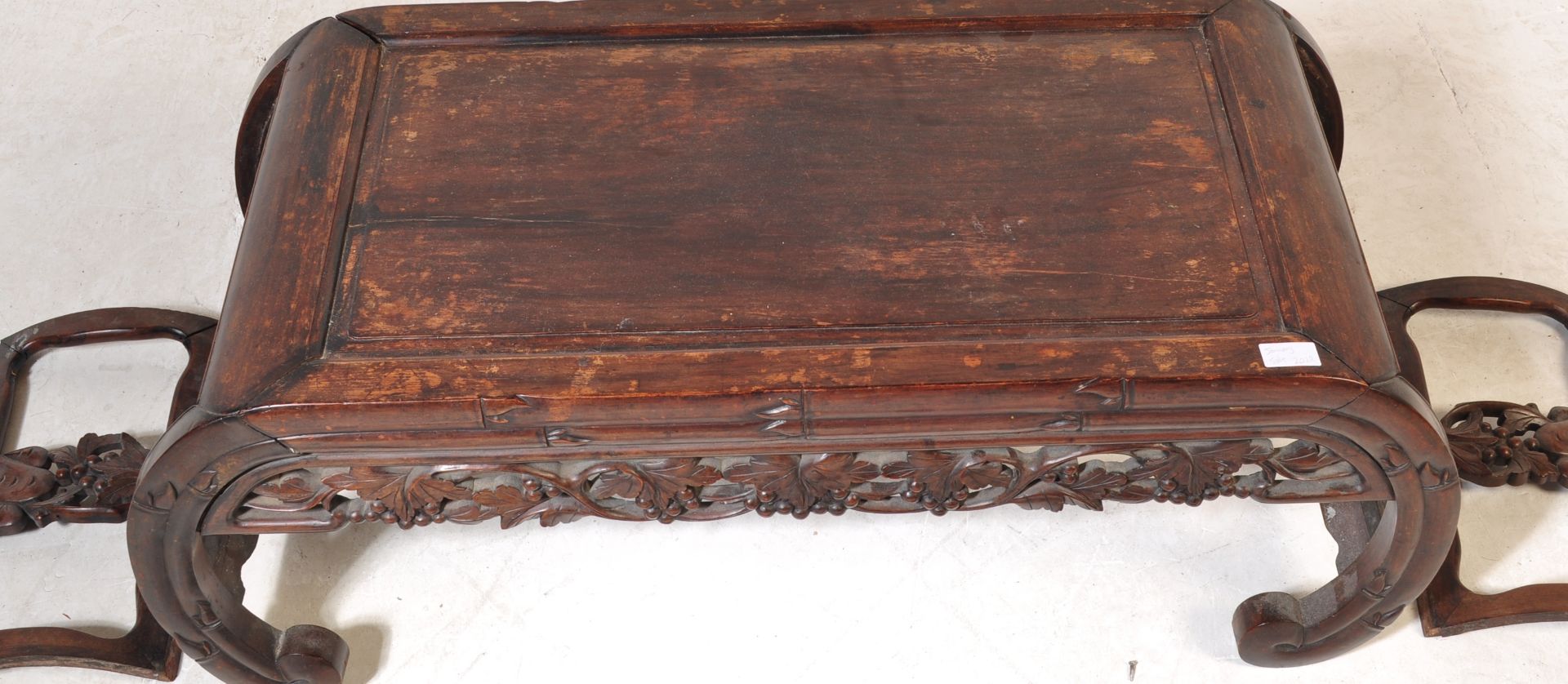 19TH CENTURY CHINESE ORIENTAL HARDWOOD MUSICIANS LOW TABLE - Image 7 of 8