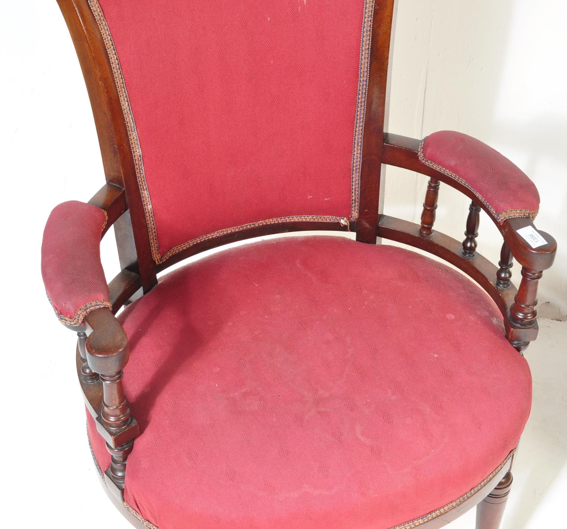 VICTORIAN MAHOGANY INDUSTRIAL OFFICE ARMCHAIR DESK CHAIR - Image 5 of 6