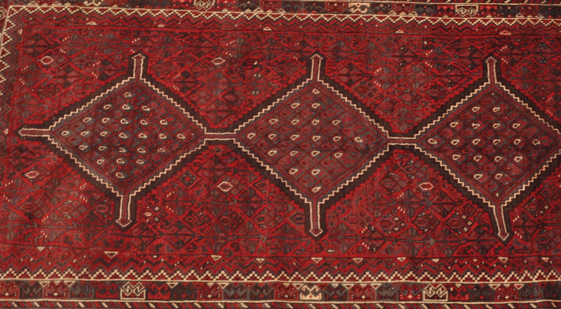 WOOL ON COTTON HAND KNOTTED PERSIAN ISLAMIC SHIRAZ CARPET RUG - Bild 3 aus 5