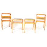 SET OF 6 RETRO VINTAGE TEAK STACKING STOOLS