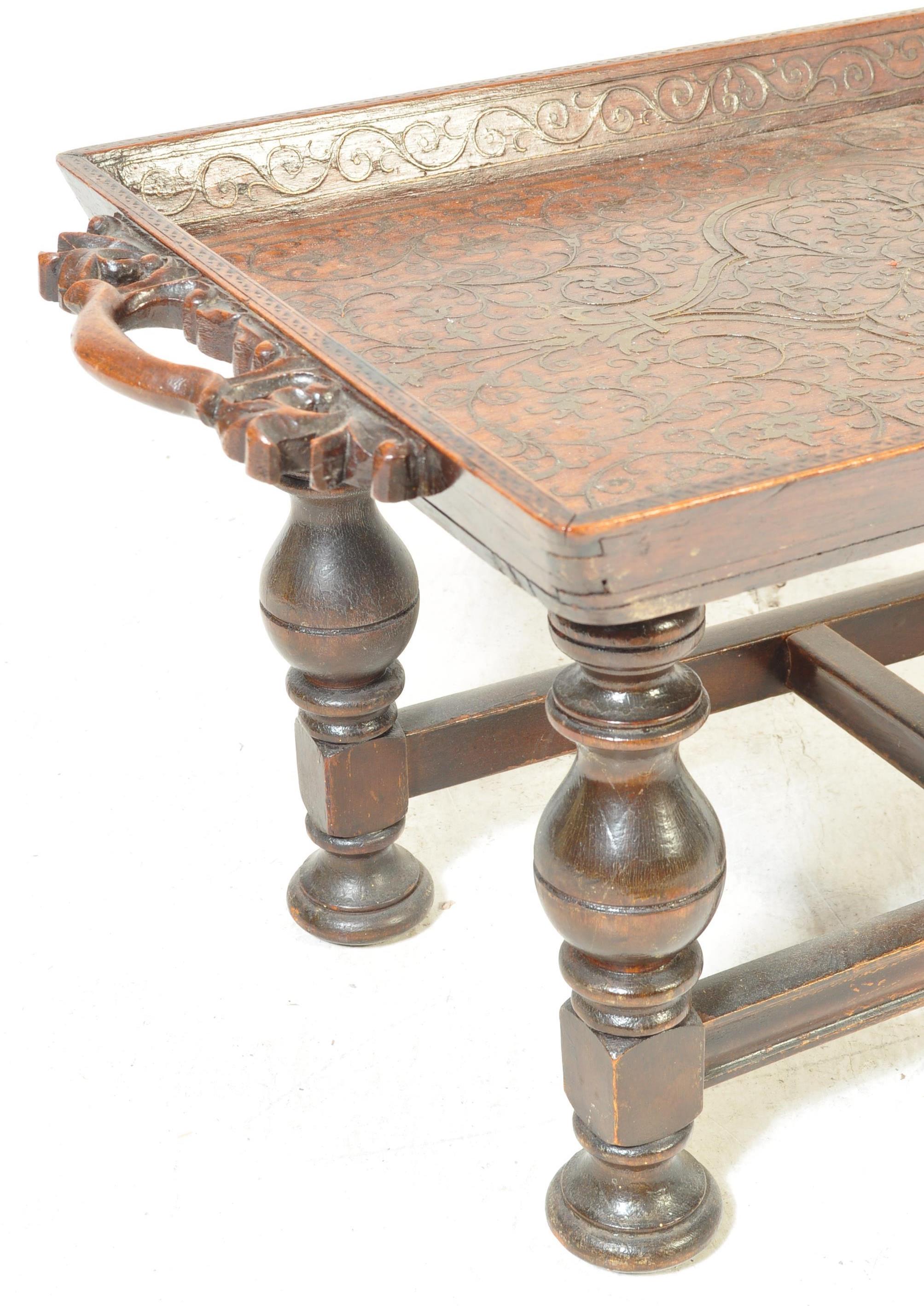 EARLY 20TH CENTURY BRASS INLAID TRAY TABLE - Image 5 of 6