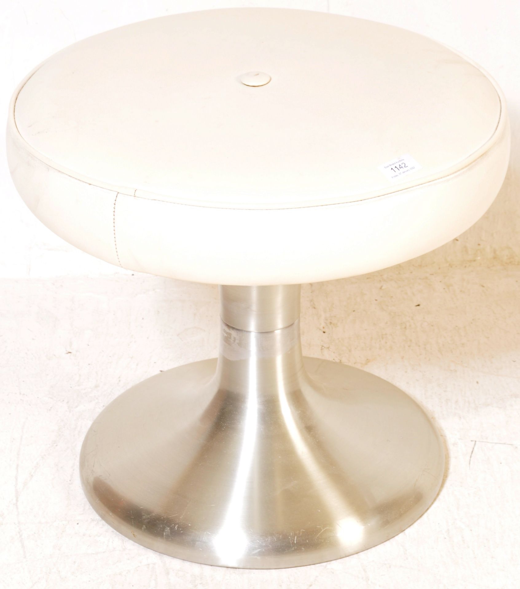 MID CENTURY ALUMINIUM & VINYL MUSHROOM STOOL - Image 2 of 5