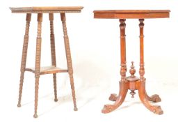 19TH CENTURY VICTORIAN ARTS & CRAFTS BOBBIN TABLE & OTHER