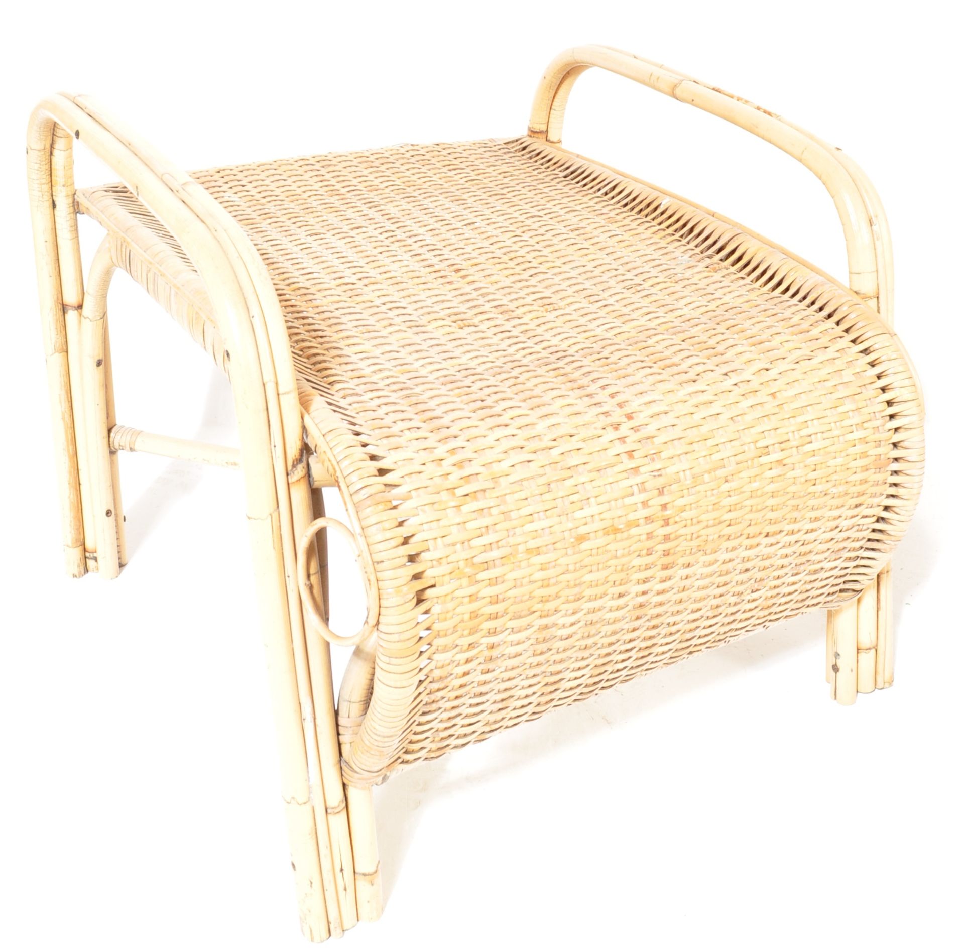 MANNER OF FRANCO ALBINI BAMBOO ARMCHAIR & OTTOMAN - Image 6 of 6