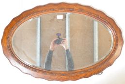 1930’S OAK FRAME WALL HANGING MIRROR