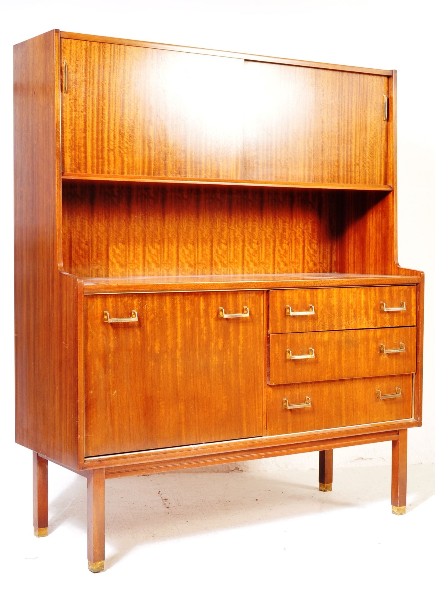 G PLAN TEAK WOOD UPRIGHT HIGHBOARD CREDENZA SIDEBOARD