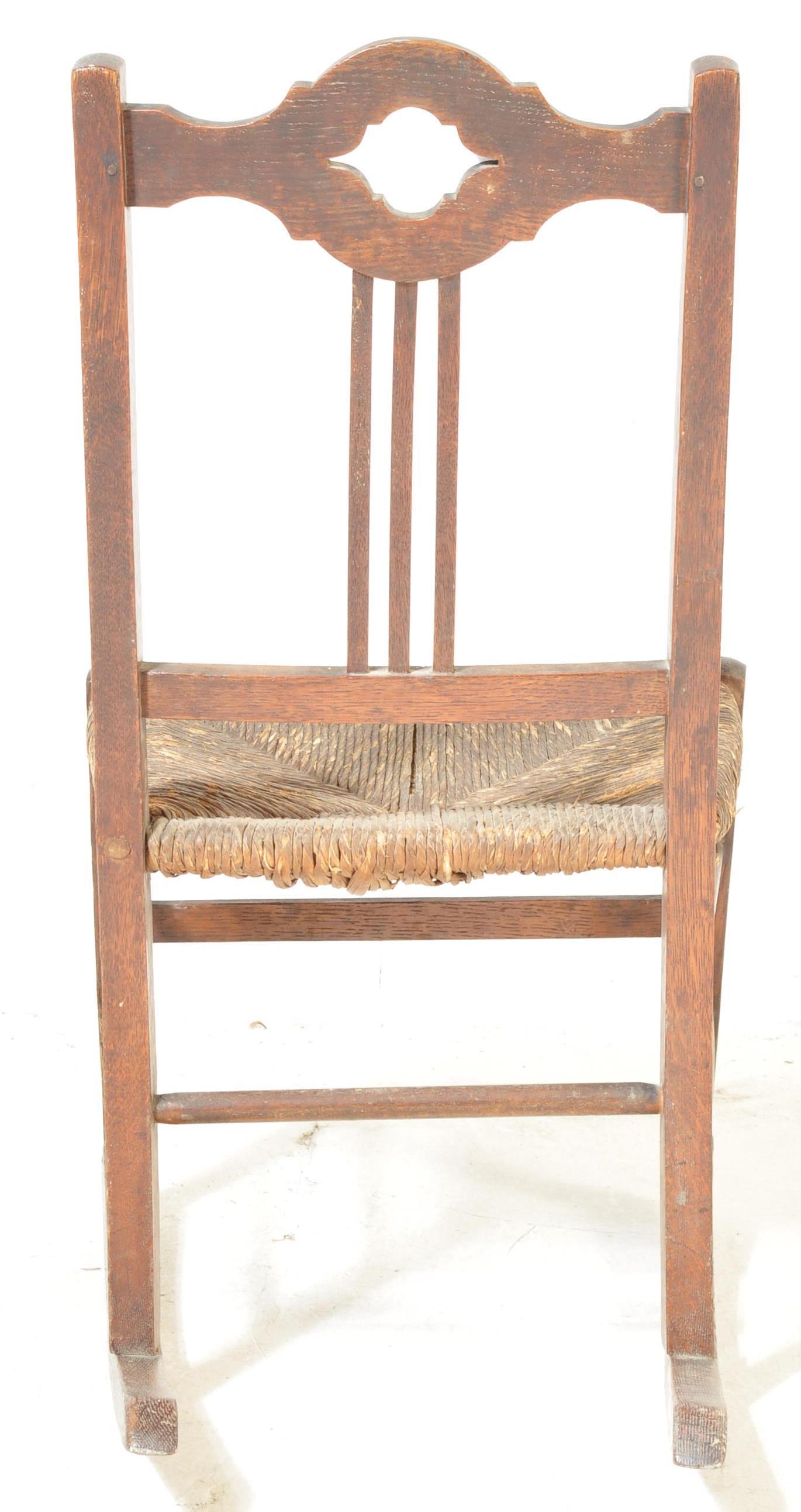 EARLY 20TH CENTURY ARTS & CRAFTS MINATURE ROCKING CHAIR - Image 6 of 6