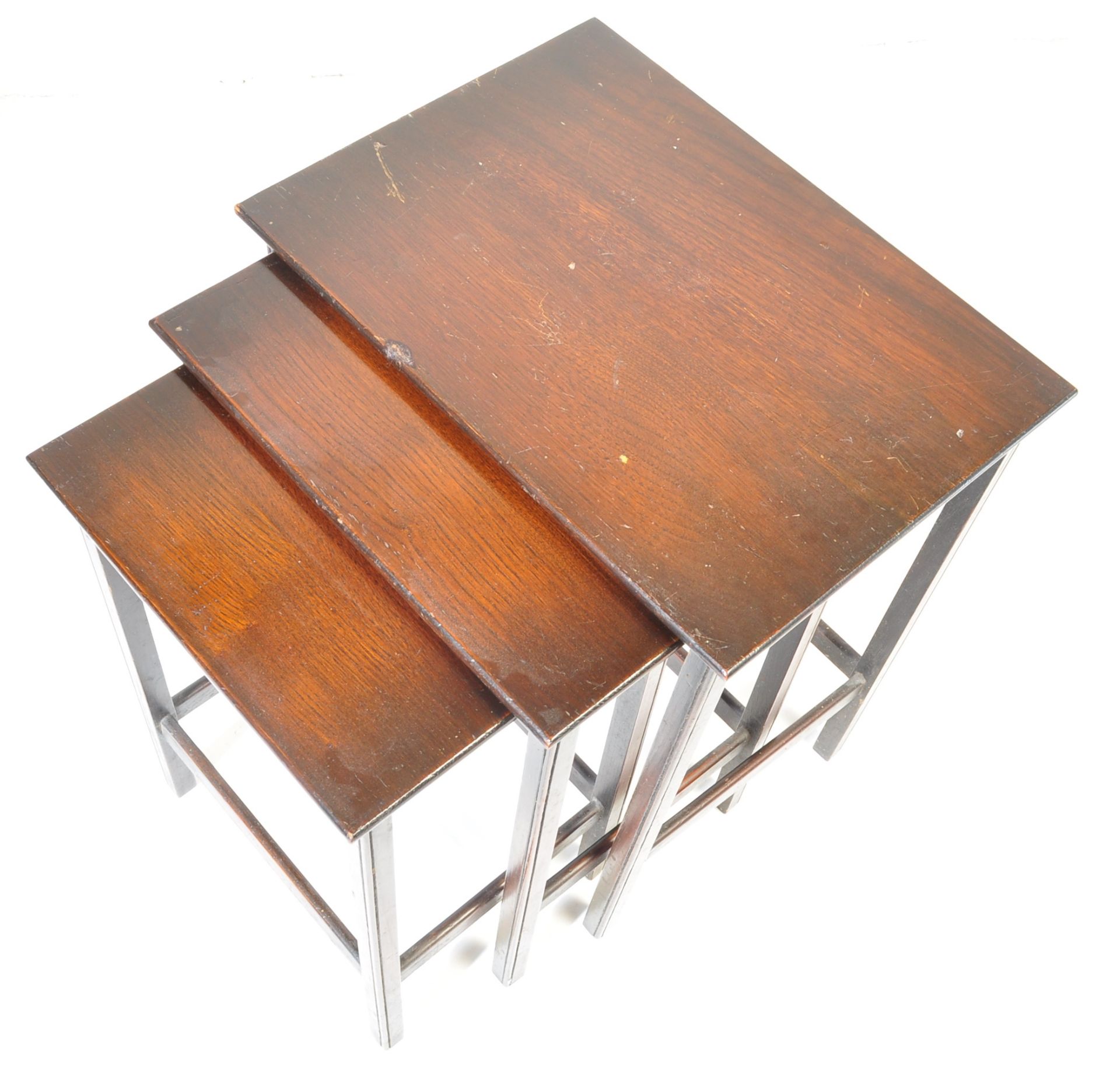 PBJ MOBLER DANISH TEAK WOOD & INLAID NEST OF TABLES - Image 4 of 5