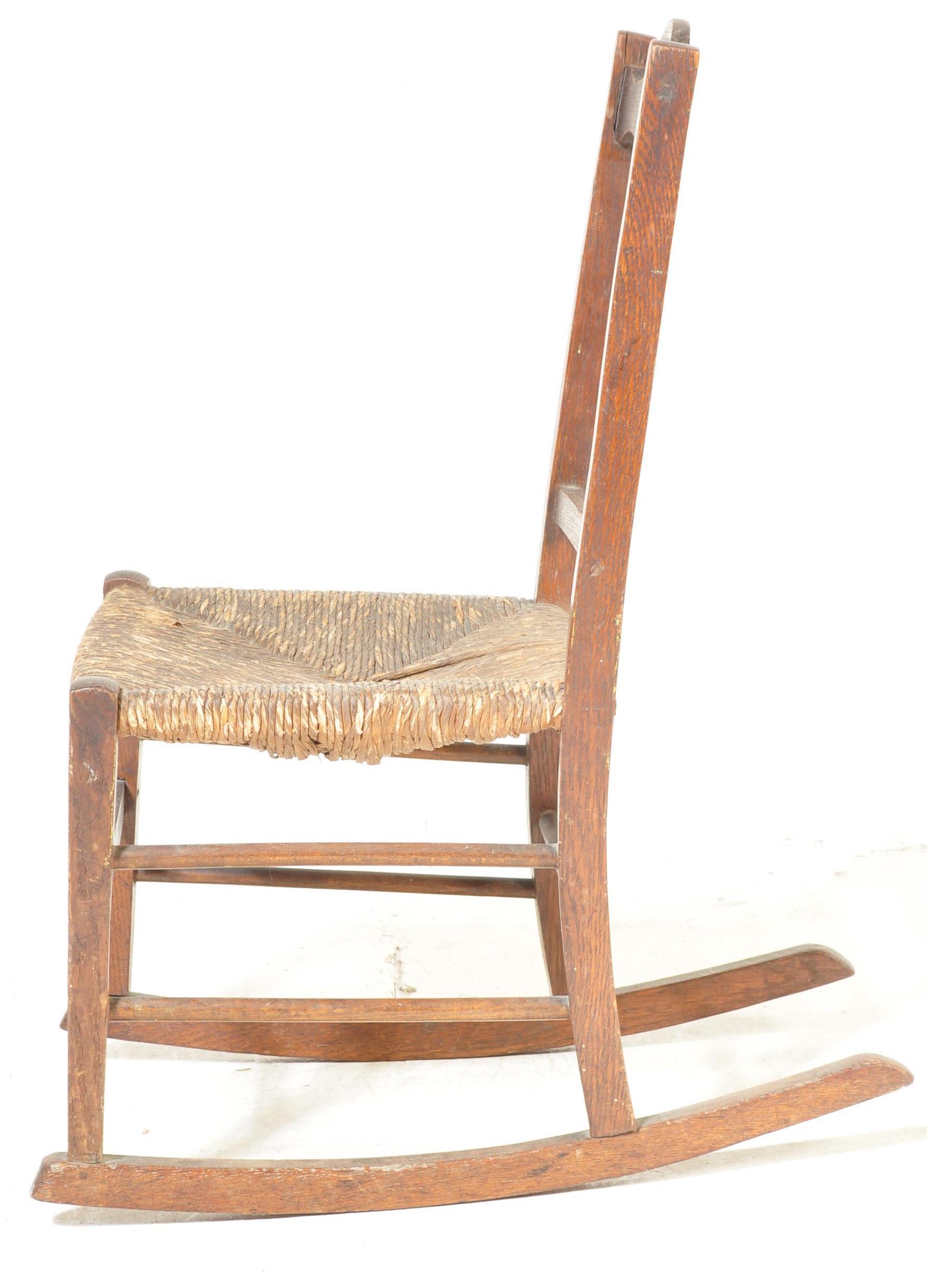 EARLY 20TH CENTURY ARTS & CRAFTS MINATURE ROCKING CHAIR - Image 5 of 6