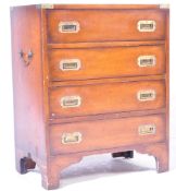 20TH CENTURY CAMPAIGN STYLE MAHOGANY CHEST OF DRAWERS