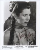 STAR WARS - CARRIE FISHER - PRINCESS LEIA - ROTJ SIGNED 8X10" - AFTAL