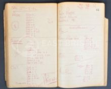 ESTATE OF DAVE PROWSE - PROWSE'S 1950S / 60S HANDWRITTEN NOTEBOOK