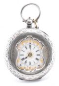 EDWARDIAN SILVER POCKET FOB WATCH