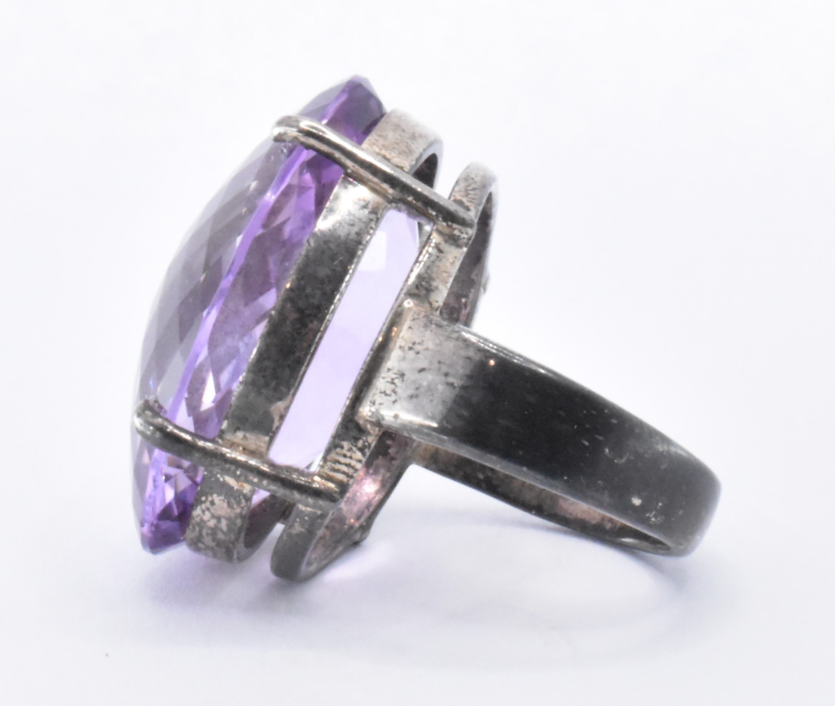 925 SILVER AMETHYST PENDANT NECKLACE & RING. - Image 3 of 8