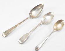 THREE 19TH & EARLY 20TH CENTURY SILVER HALLMARKED SPOONS