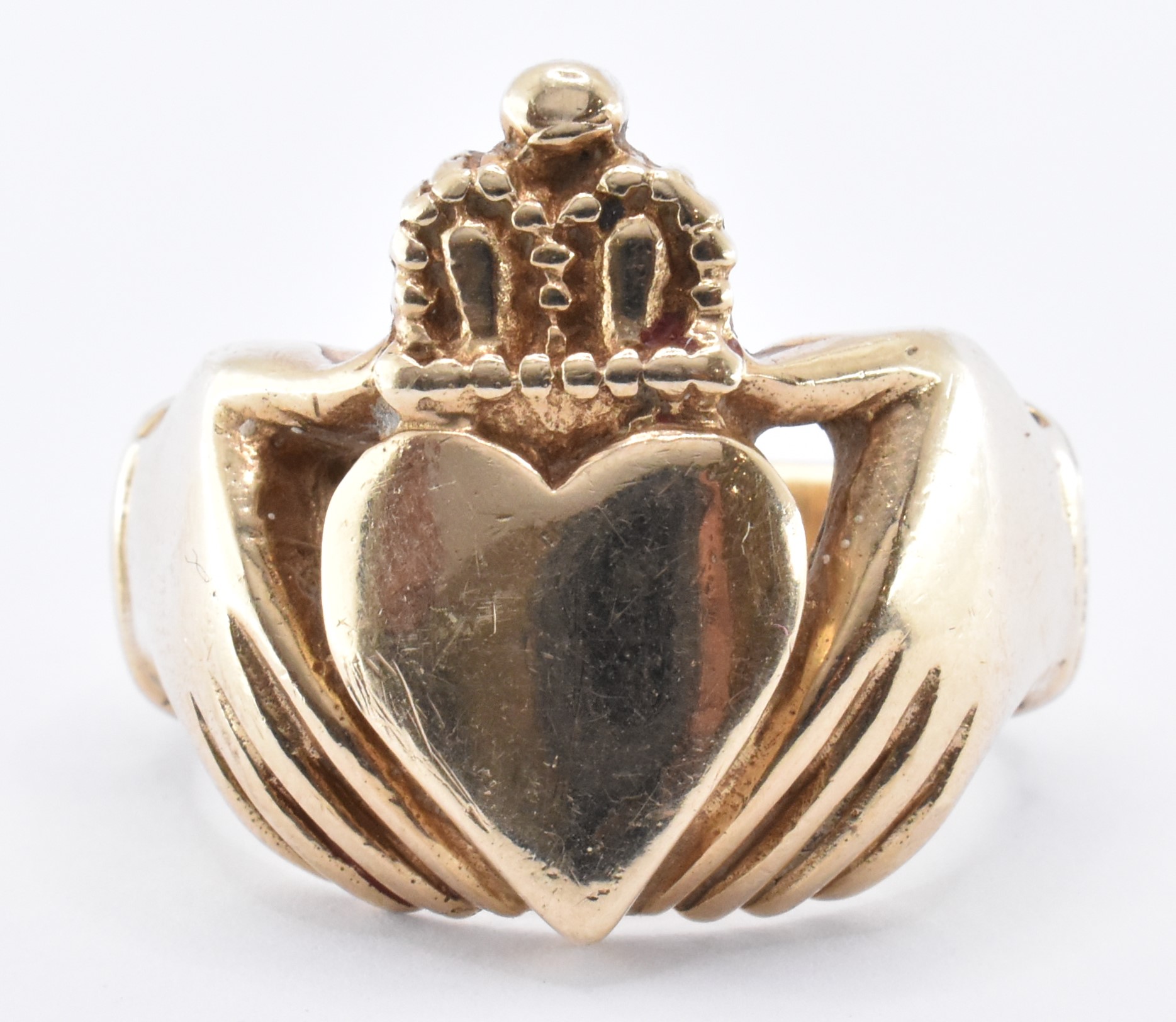 HALLMARKED 9CT GOLD CLADDAGH RING