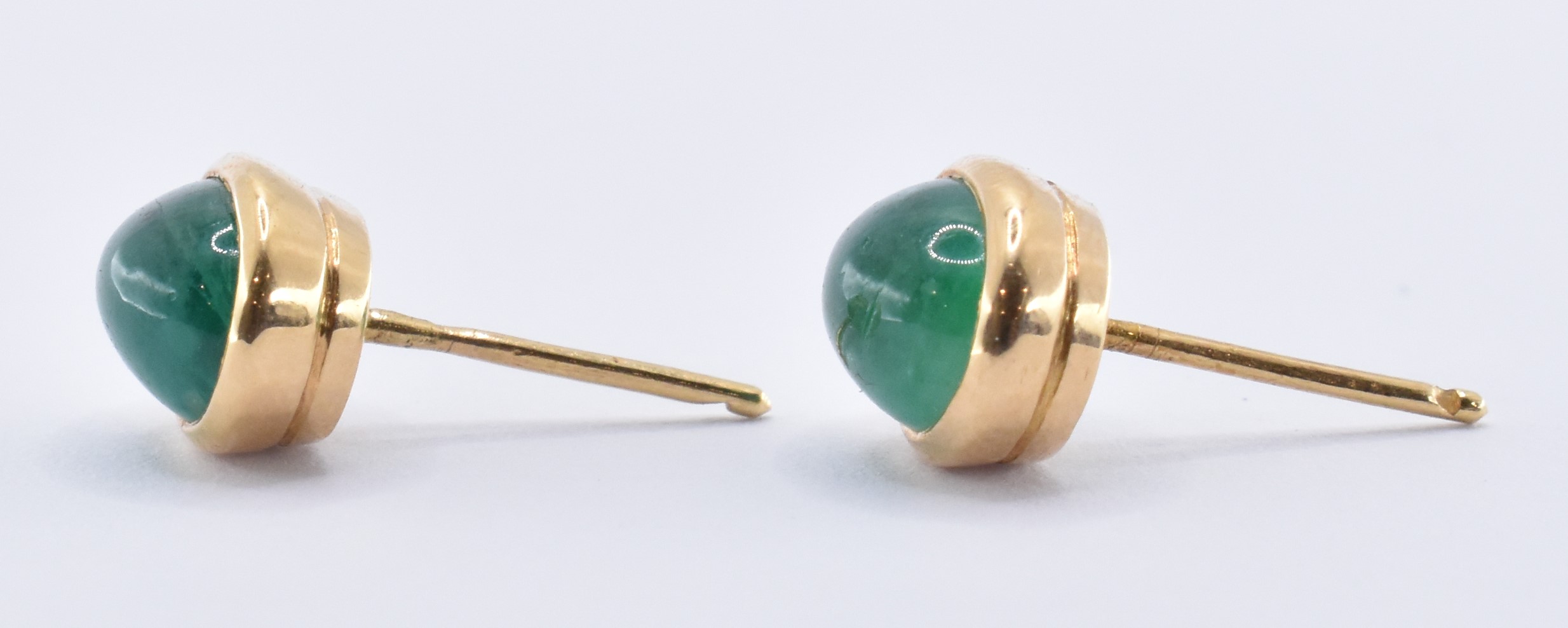 WITH DRAWN PAIR OF 18CT GOLD & EMERALD EARRINGS - Image 2 of 4