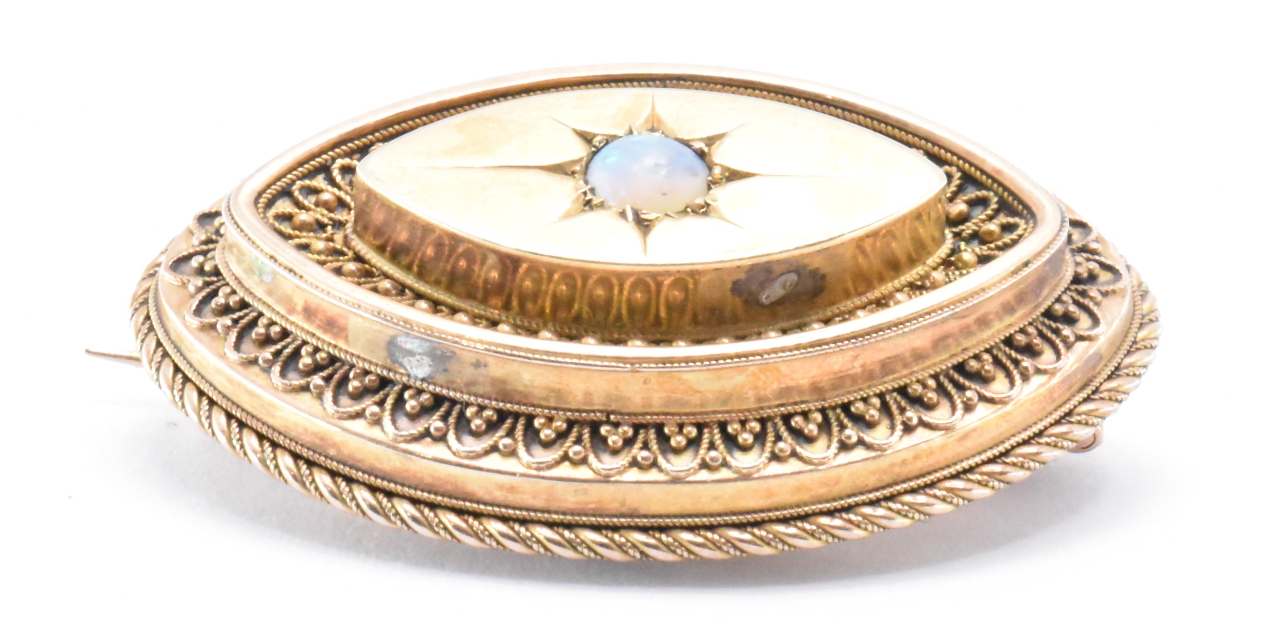 VICTORIAN 9CT GOLD & OPAL BROOCH - Image 3 of 4