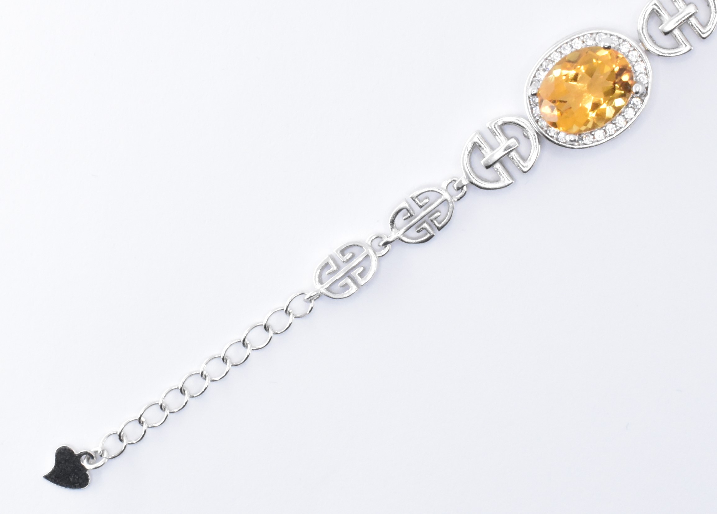 SILVER & CITRINE LINE BRACELET - Image 4 of 5