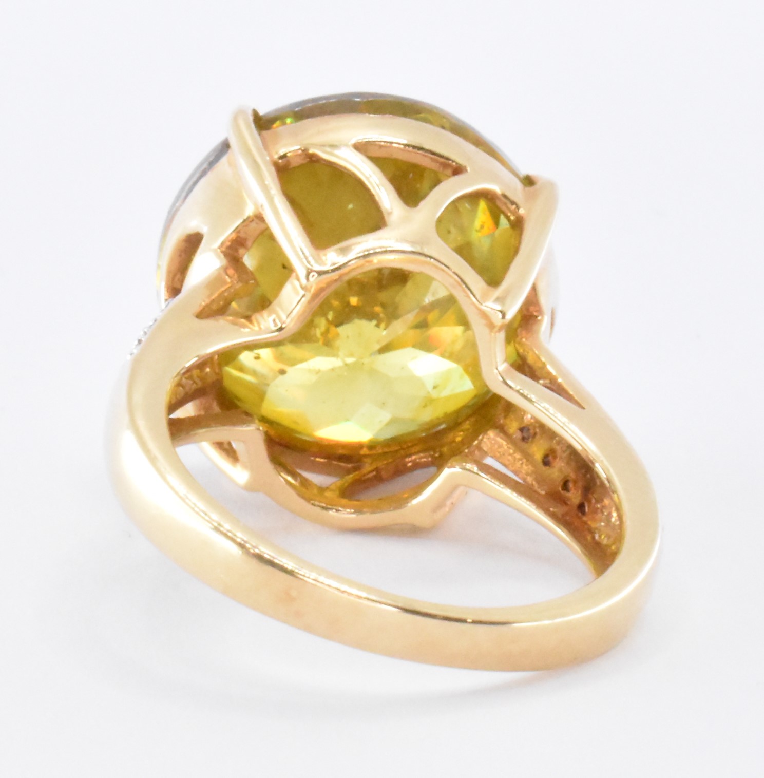 18CT GOLD SPHALERITE & DIAMOND DRESS RING - Image 5 of 9