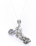 SILVER MOTORBIKE PENDANT ON CHAIN NECKLACE
