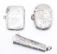 TWO SILVER HALLMARKED VESTAS & CHEROOT CASE